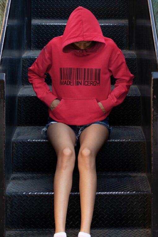 hoodie mockup of a young woman sitting on some steps 33744 1
