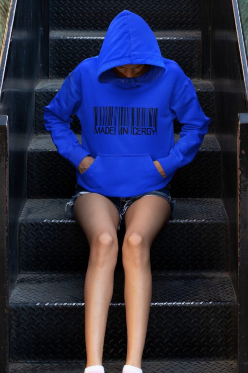 hoodie mockup of a young woman sitting on some steps 33744 2