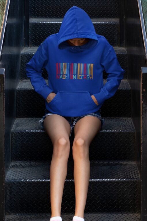 hoodie mockup of a young woman sitting on some steps 33744 6
